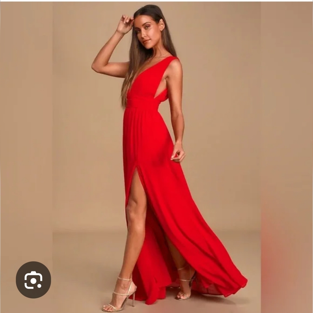 Lulu's Vibrant Red Maxi Dress